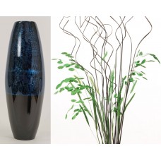 Bloomsbury Market Sonia Swirl Cylinder Floor Vase with Natural Botanicals BLMA1678